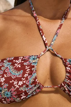 Bikini Top strapless w kwiaty