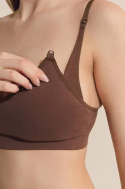 Biustonosz bralette ciążowy z bawełny organicznej, klipsy do karmienia