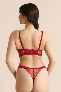 Biustonosz bustier z koronki i wiązaniami
