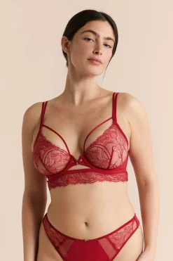 Biustonosz bustier z koronki i wiązaniami