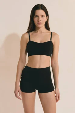 Biustonosz typu bandeau z odpinanymi, bawełnianymi ramiączkami