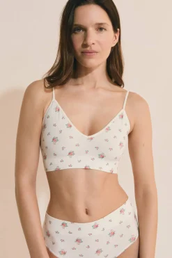 Biustonosz typu bralette z dekoltem w serek