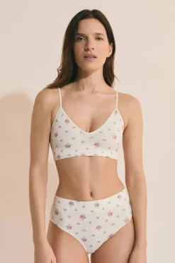 Biustonosz typu bralette z dekoltem w serek