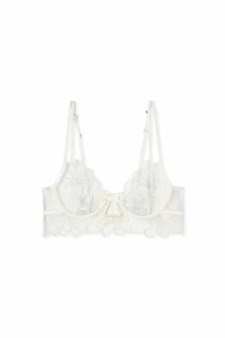 Biustonosz typu bustier z haftem