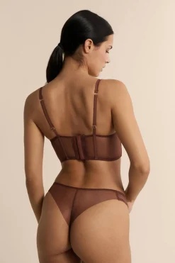 Biustonosz typu bustier z tiulu