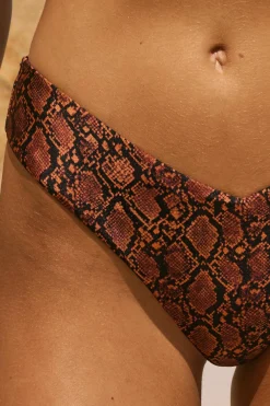 Dół od bikini brazyliany high leg z nadrukiem python