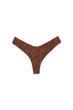 Dół od bikini brazyliany high leg z nadrukiem python