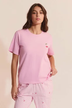Dwuczęściowy zestaw piżamy w kolorze wiśniowym Gingham