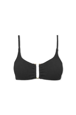 Góra bikini z elastycznego materiału z metalowymi elementami