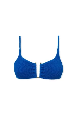 Góra bikini z elastycznego materiału z metalowymi elementami