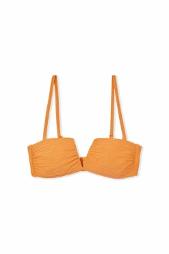 Góra kostiumu kąpielowego typu bandeau z cekinami i odpinanymi ramiączkami