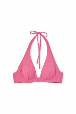 Góra od bikini trójkątna opalizująca z fiszbinami