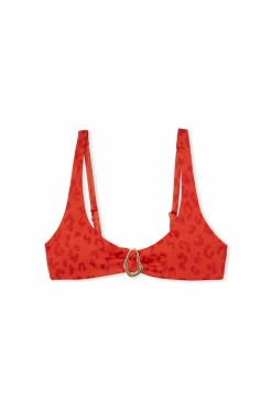 Góra od bikini trójkąt z efektem żakardowym