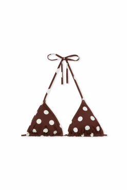 Haut de maillot de bain triangle à pois