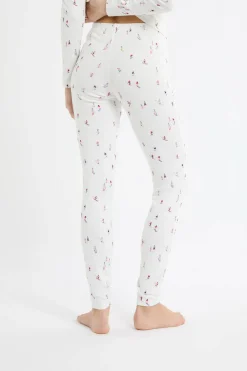 Legginsy piżamowe w motyw narciarzy