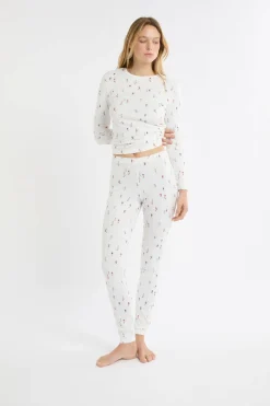 Legginsy piżamowe w motyw narciarzy