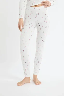 Legginsy piżamowe w motyw narciarzy
