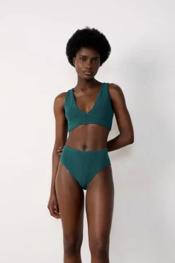 Majtki bikini z wysokim stanem z elastycznego materiału dół od bikini