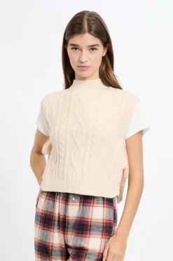 Sweter bez rękawów do wiązania