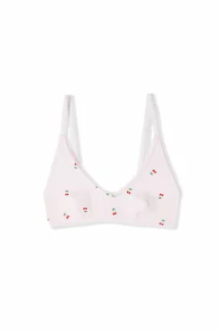Wzorzysty biustonosz typu bralette z bawełny pointelle